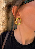 BOUCLES D'OREILLES OVALE - DORÉ