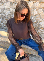 PULL SANS MANCHES MARGOT - CHOCOLAT
