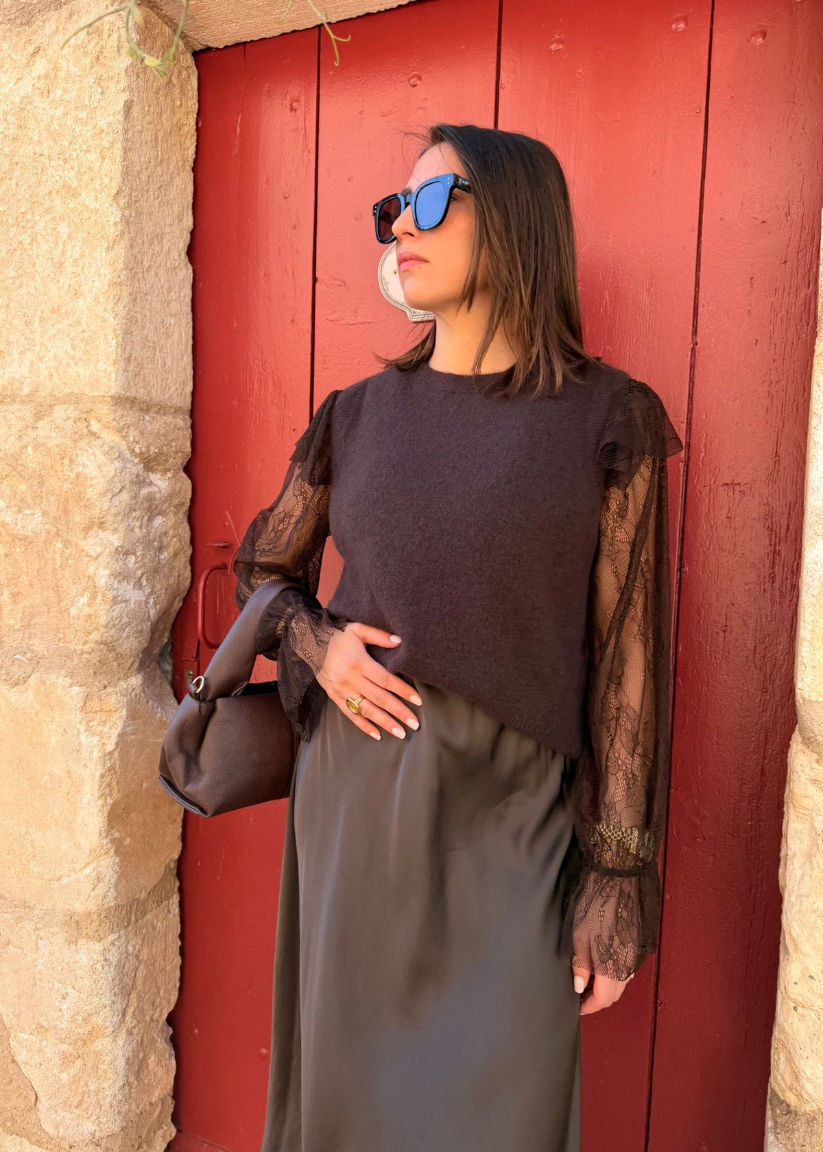 PULL SANS MANCHES MARGOT - CHOCOLAT