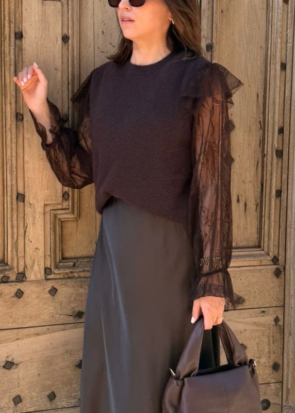 PULL SANS MANCHES MARGOT - CHOCOLAT