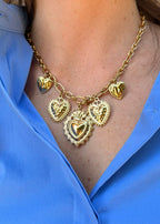 COLLIER COEURS - DORÉ