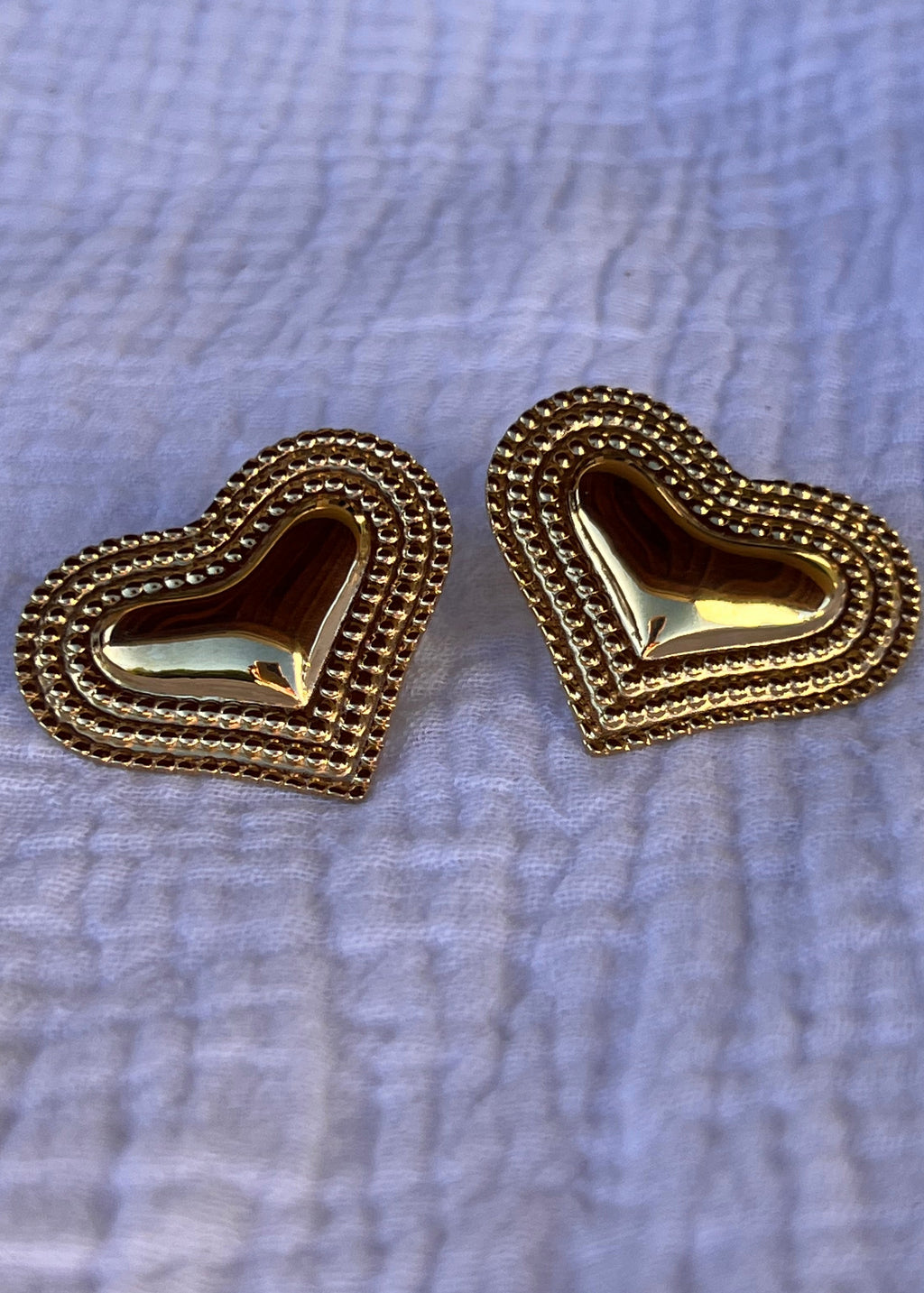 BOUCLES D'OREILLES COEUR - DORÉ