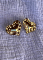 BOUCLES D'OREILLES COEUR - DORÉ