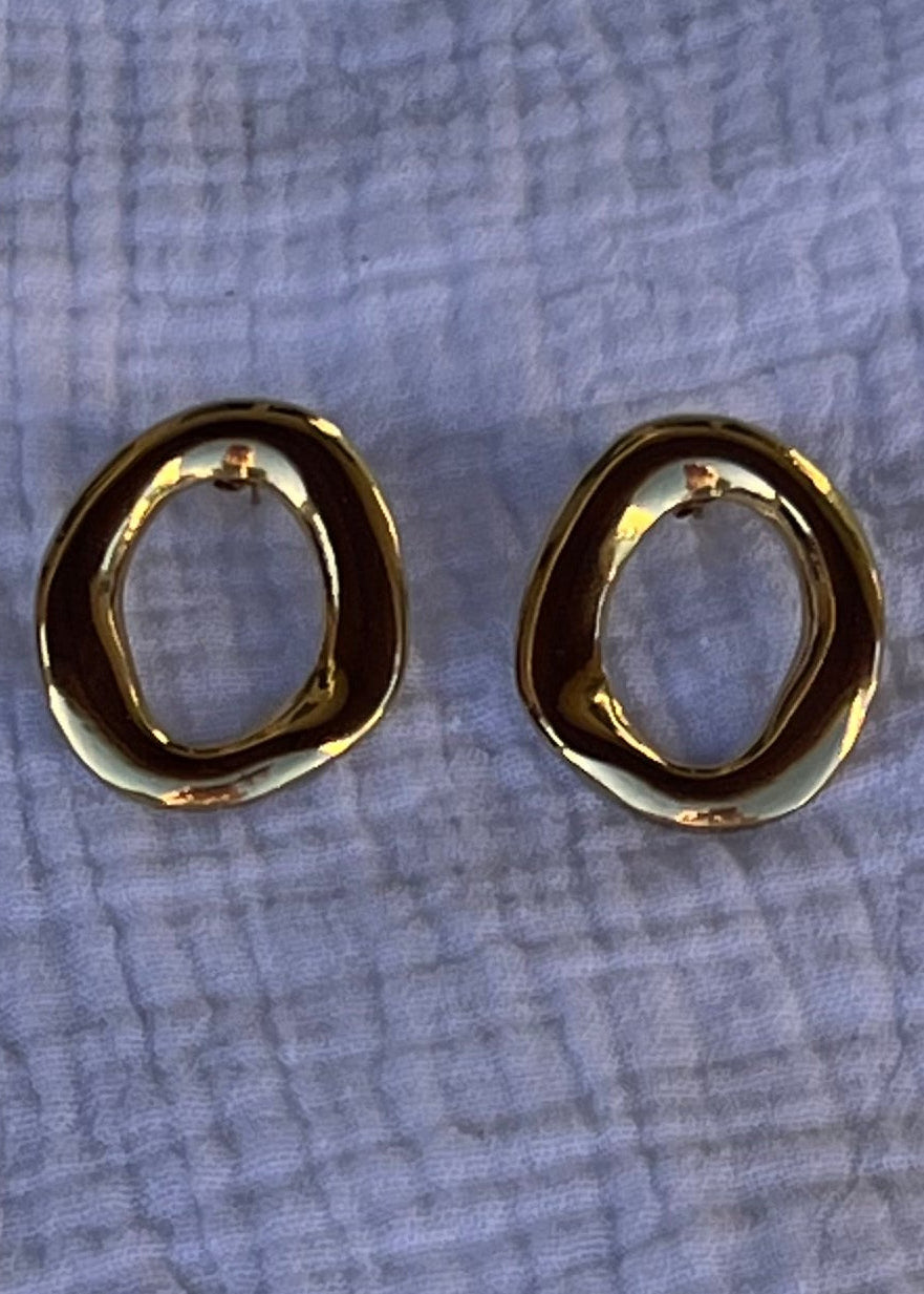 BOUCLES D'OREILLES OVALE - DORÉ
