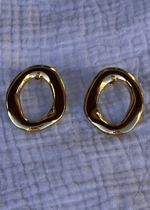 BOUCLES D'OREILLES OVALE - DORÉ