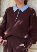 ENSEMBLE GABRIELLE - MARRON & BLEU CIEL